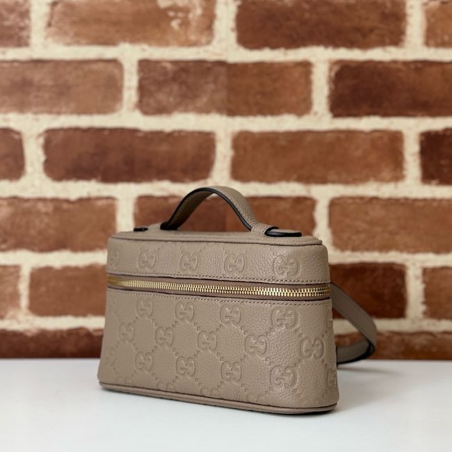 GUCCI GG EMBLEM SUPER MINI BAG 815949 gray GUCCI GG EMBLEM SUPER MINI BAG 815949 gray