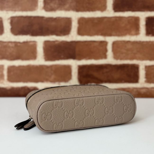 GUCCI GG EMBLEM SUPER MINI BAG 815949 gray GUCCI GG EMBLEM SUPER MINI BAG 815949 gray