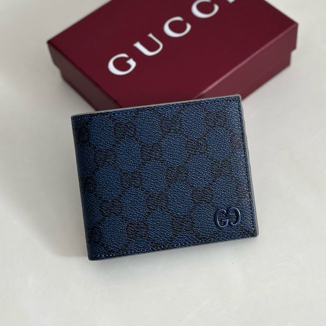 Gucci Dusty interior GG bi-fold wallet 768243 dark blue GG Supreme Gucci Dusty interior GG bi-fold wallet 768243 dark blue GG Supreme