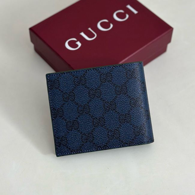 Gucci Dusty interior GG bi-fold wallet 768243 dark blue&green
