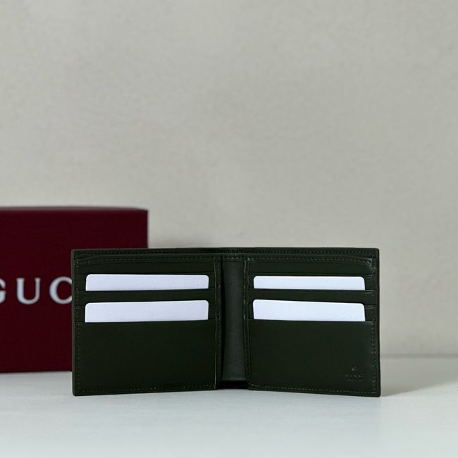 Gucci Dusty interior GG bi-fold wallet 768243 dark green