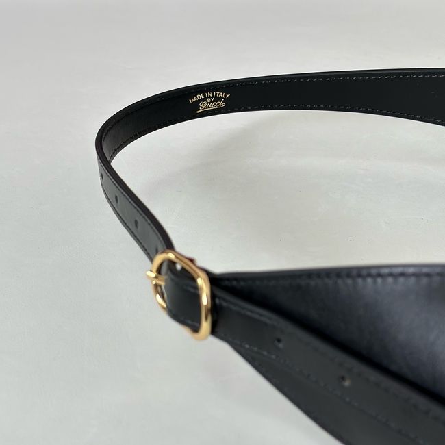 Gucci Jackie 1961 medium shoulder bag 863136 black hand-treated leather