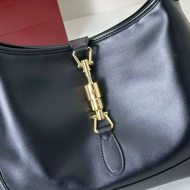Gucci Jackie 1961 medium shoulder bag 863136 black hand-treated leather