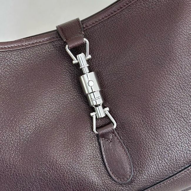 Gucci Jackie 1961 medium shoulder bag leather 863136 dark brown