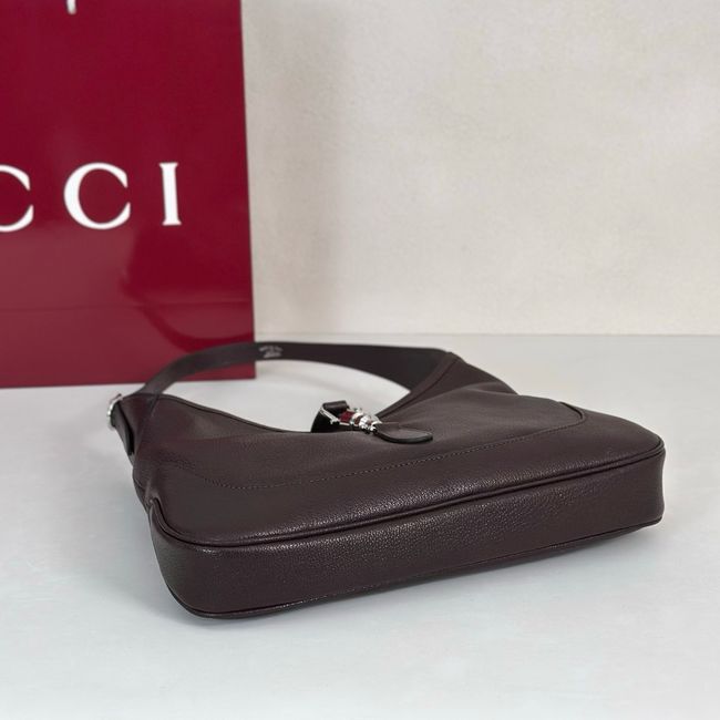 Gucci Jackie 1961 medium shoulder bag leather 863136 dark brown