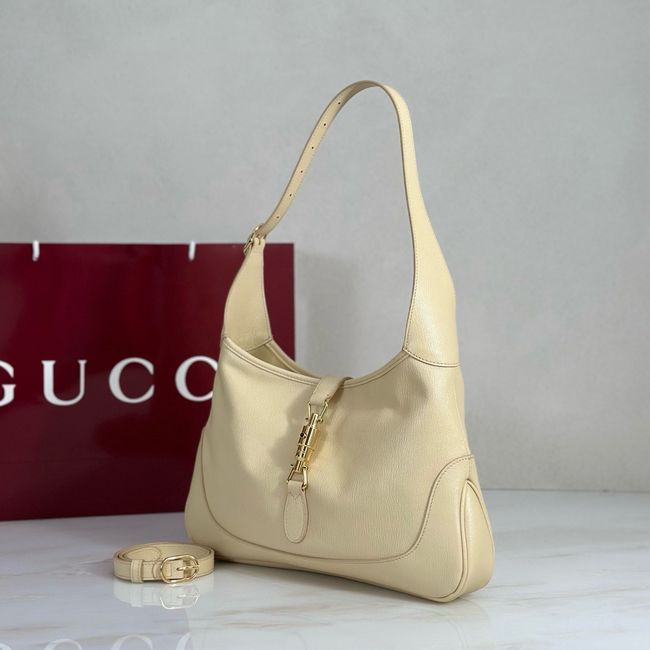 Gucci Jackie 1961 medium shoulder bag leather 863136 light yellow