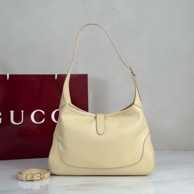 Gucci Jackie 1961 medium shoulder bag leather 863136 light yellow