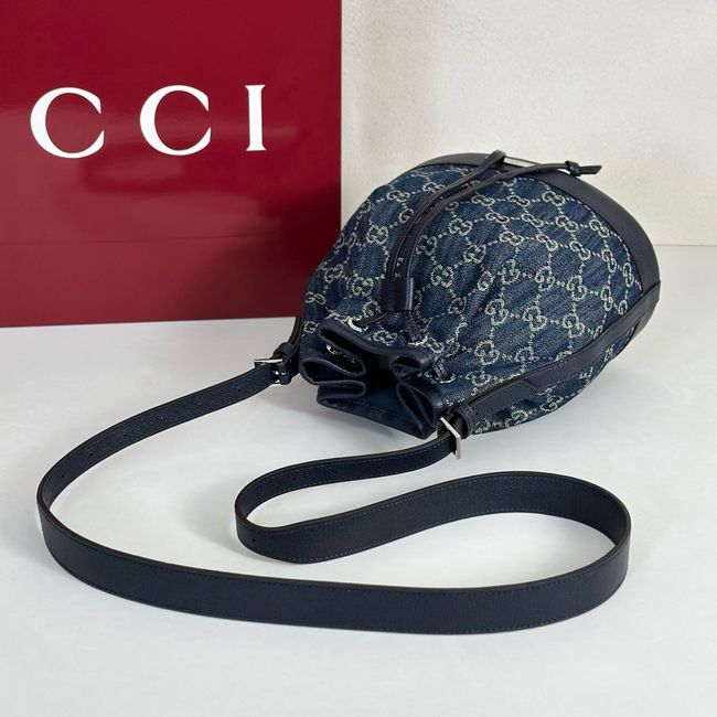 Gucci Venice small bucket bag 875237 Dark blue Gucci Venice small bucket bag 875237 Dark blue