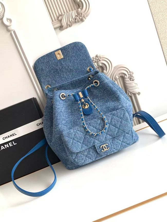CHANEL Backpack AS3618 Denim Blue