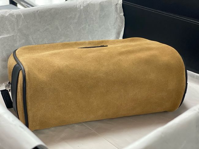 Chanel Suede Calfskin Zipped Pouch AS5226 brown