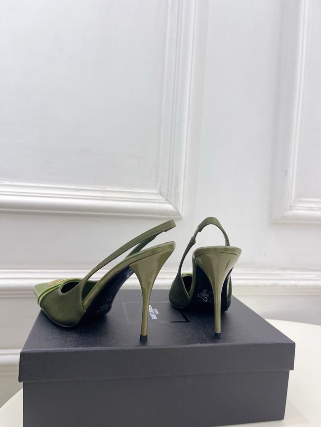 Saint Laurent LOUIS slingback pumps in patent leather and satin CN1000-1