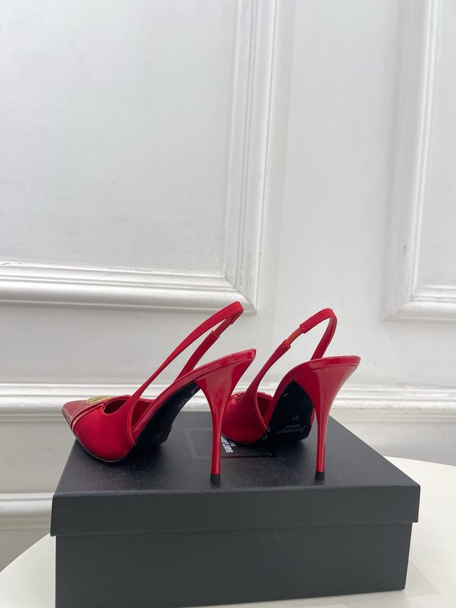 Saint Laurent LOUIS slingback pumps in patent leather and satin CN1000-3