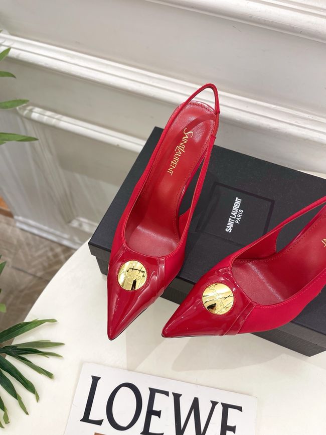 Saint Laurent LOUIS slingback pumps in patent leather and satin CN1000-3