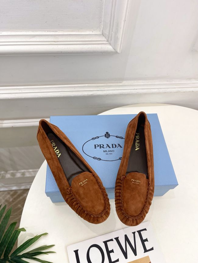 Prada Shuffle antiqued leather loafers 64173-6