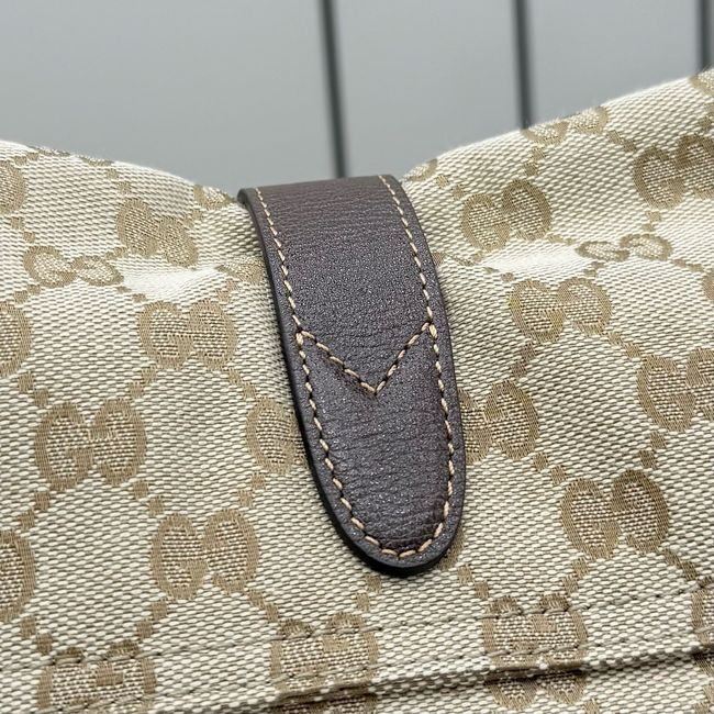 Gucci Jackie Flap large crossbody bag A005ZI brown GG canvas