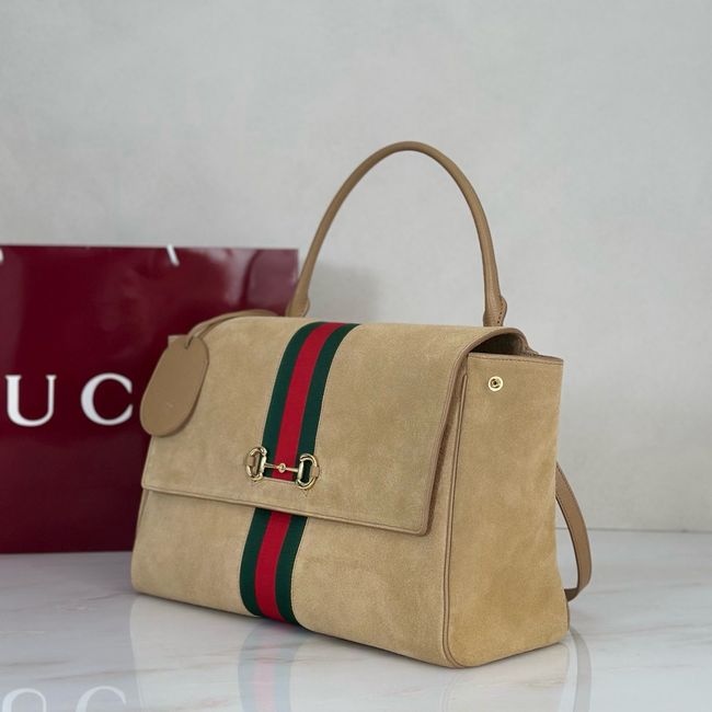 Gucci Paparazzo large top handle bag 875019 Apricot suede Gucci Paparazzo large top handle bag 875019 Apricot suede