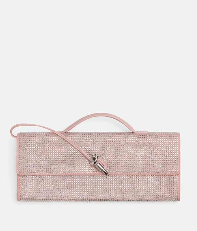 Bottega Veneta Andiamo Clutch Crystal 32190 pink