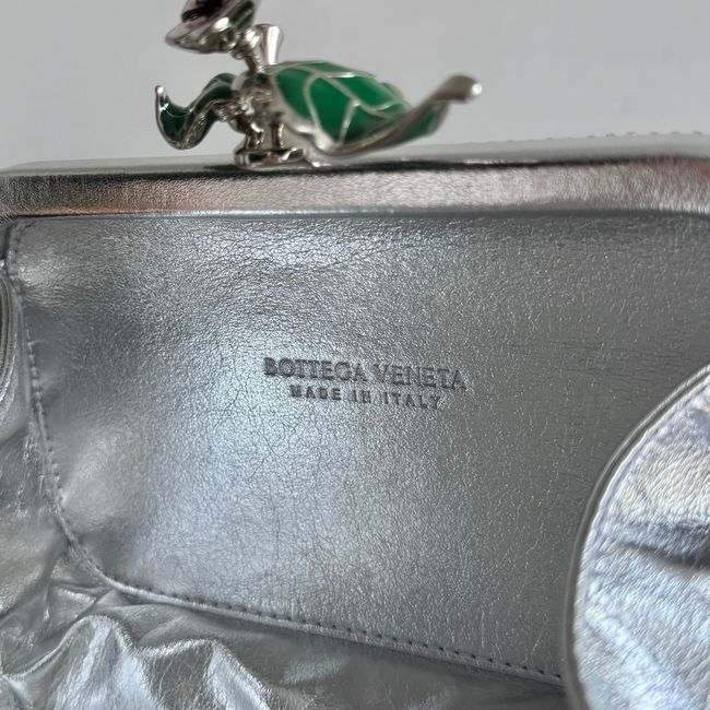 Bottega Veneta Soft Knot Clutch Crystal 866062V Silver