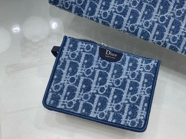 Dioriviera Medium Spongy Book Tote Blue Spongy Dior Oblique Fabric M1461PD