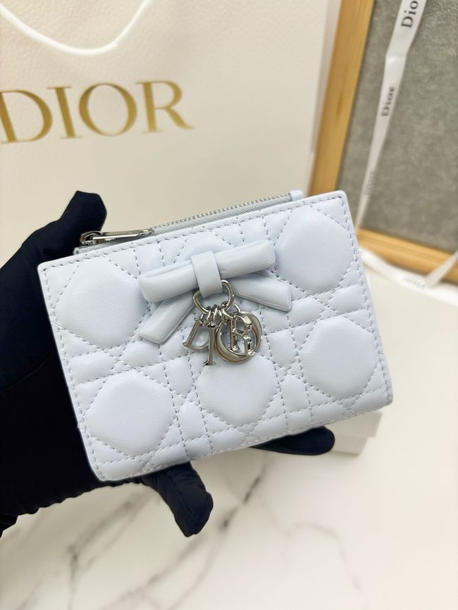 Lady Dior Dahlia Wallet Craie Cannage Lambskin S2065-2 Lady Dior Dahlia Wallet Craie Cannage Lambskin S2065-2