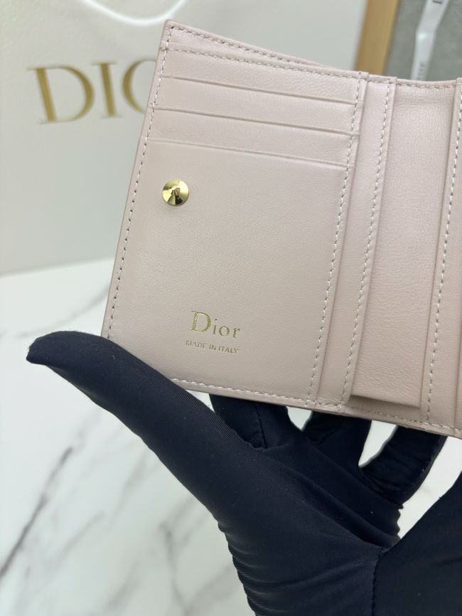 Lady Dior Dahlia Wallet Craie Cannage Lambskin S2065-3
