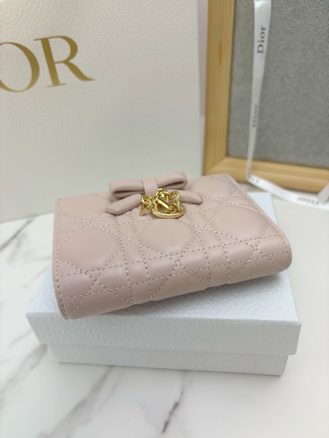Lady Dior Dahlia Wallet Craie Cannage Lambskin S2065-3