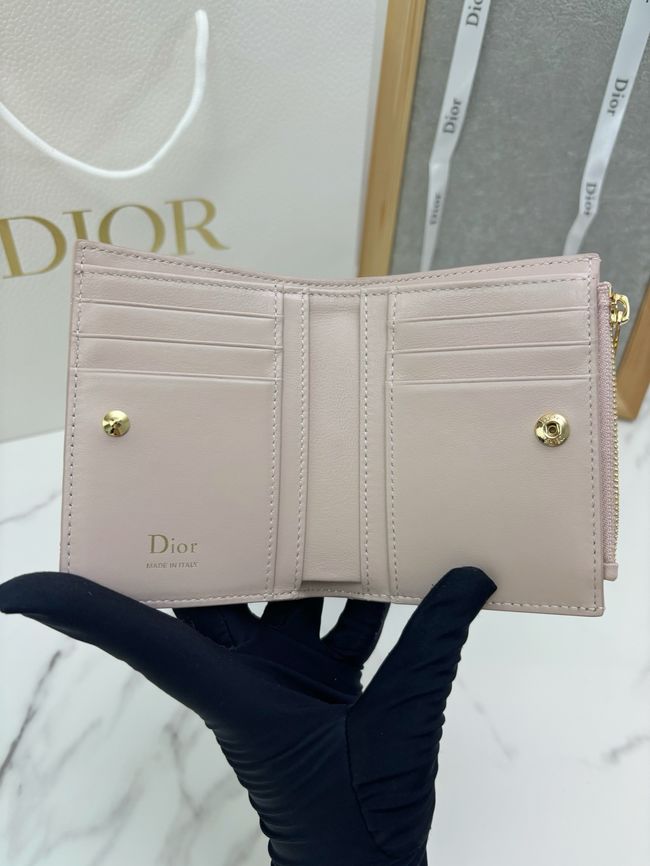 Lady Dior Dahlia Wallet Craie Cannage Lambskin S2065-3
