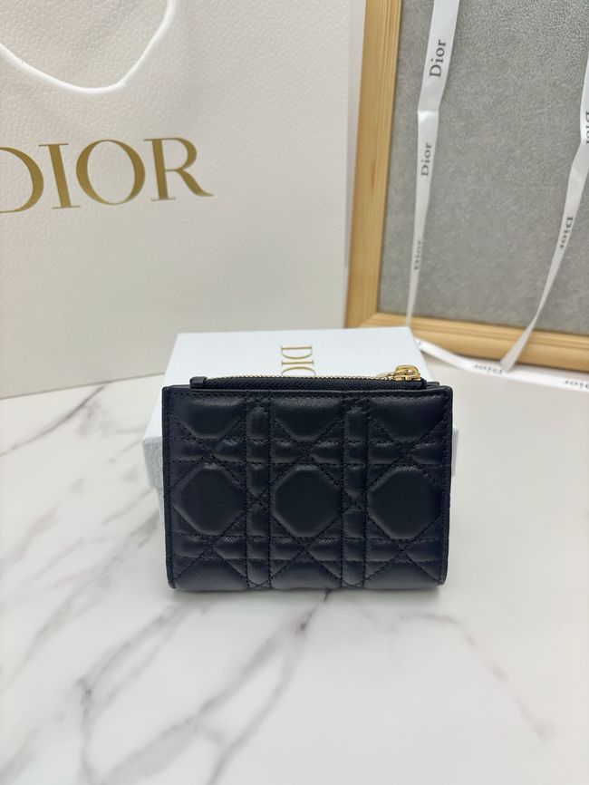 Lady Dior Dahlia Wallet Craie Cannage Lambskin S2065-6