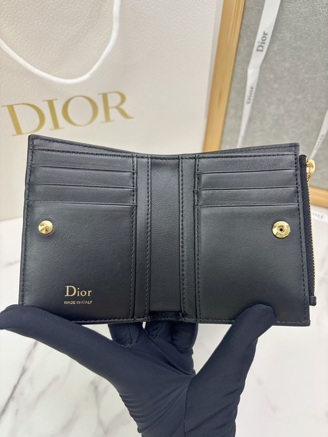 Lady Dior Dahlia Wallet Craie Cannage Lambskin S2065-6