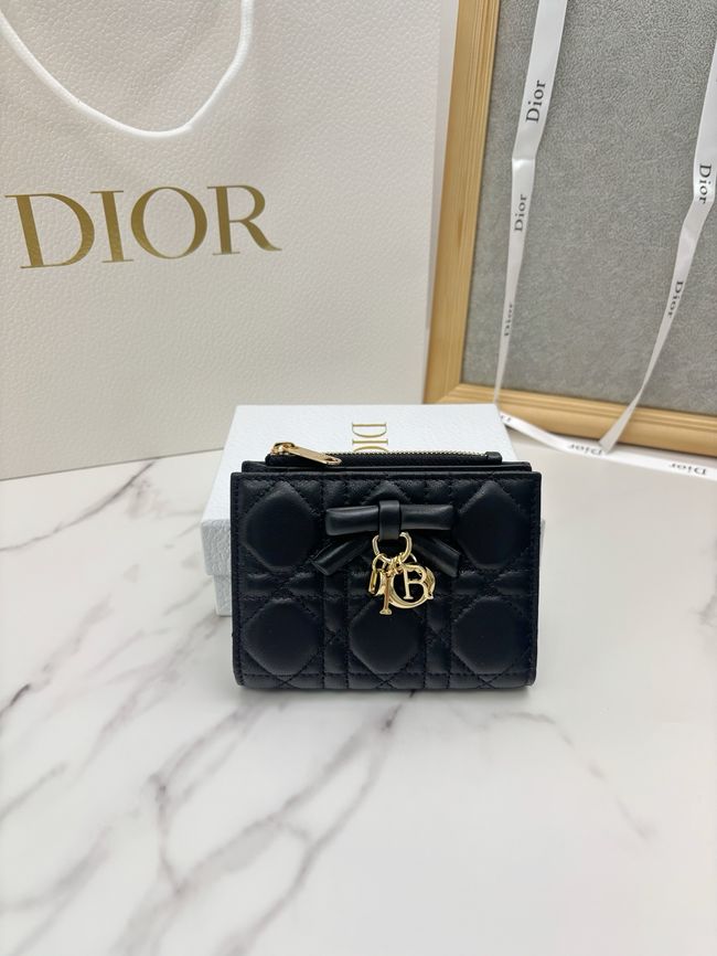Lady Dior Dahlia Wallet Craie Cannage Lambskin S2065-6