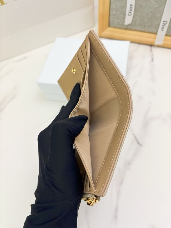 Lady Dior Dahlia Wallet Craie Cannage Lambskin S2065-7