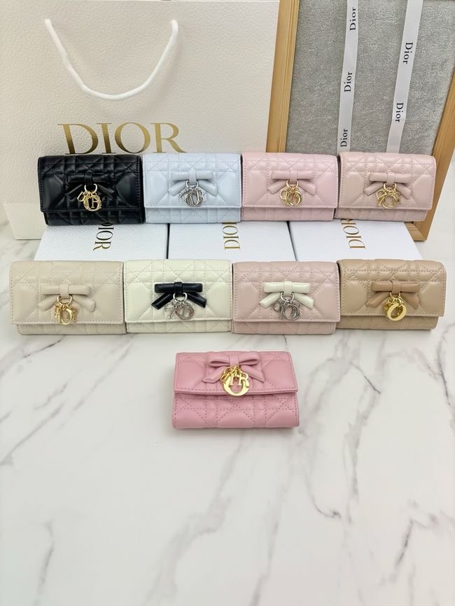 Lady Dior Dahlia Wallet Craie Cannage Lambskin S2065-7
