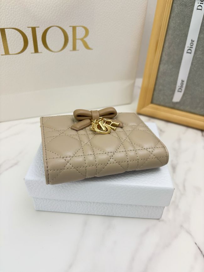 Lady Dior Dahlia Wallet Craie Cannage Lambskin S2065-7