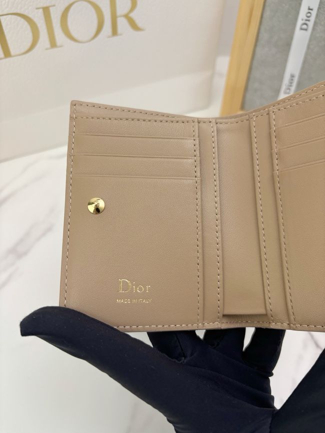Lady Dior Dahlia Wallet Craie Cannage Lambskin S2065-7