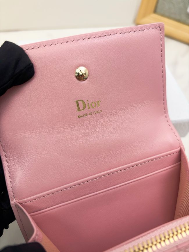 Lady Dior card holder Craie Cannage Lambskin S2067-2
