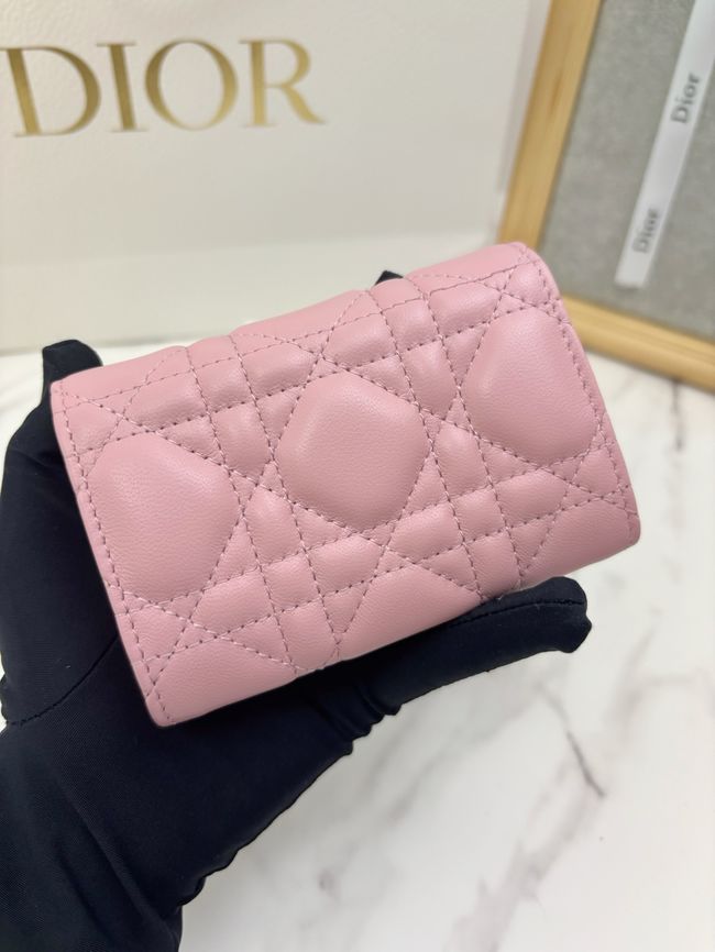Lady Dior card holder Craie Cannage Lambskin S2067-2