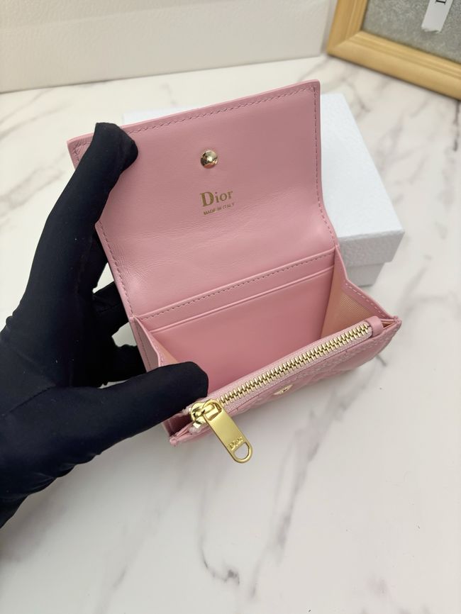 Lady Dior card holder Craie Cannage Lambskin S2067-2