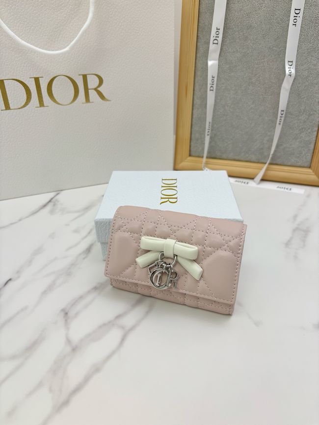 Lady Dior Dahlia card holder Craie Cannage Lambskin S2067-8 Lady Dior Dahlia card holder Craie Cannage Lambskin S2067-8