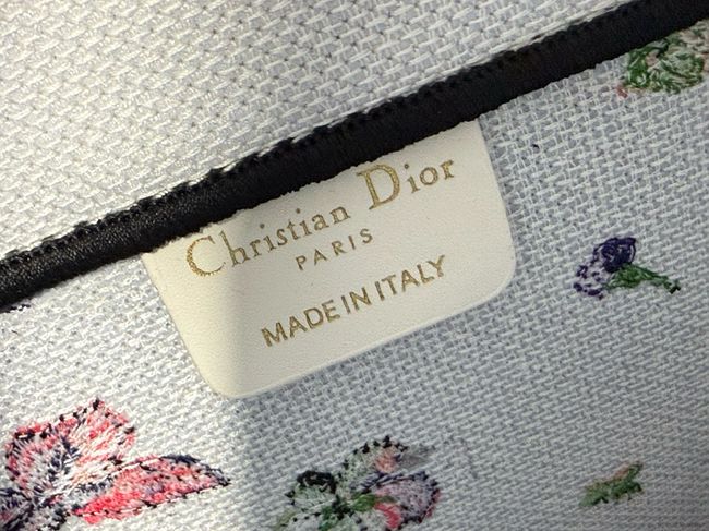 Medium Dior Book Tote with Strap Multicolor Dior Hortensia Garden Embroidery M1354PE