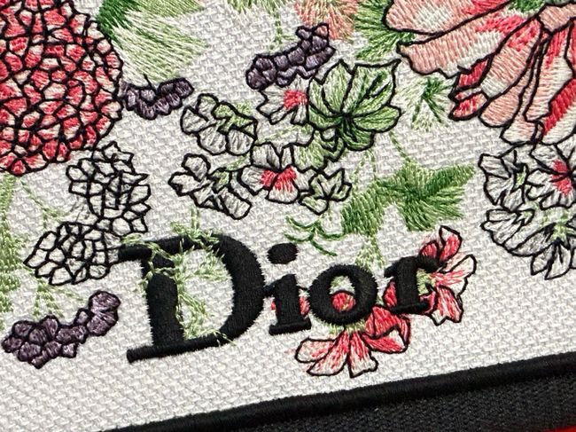 Medium Dior Book Tote with Strap Multicolor Dior Hortensia Garden Embroidery M1354PE