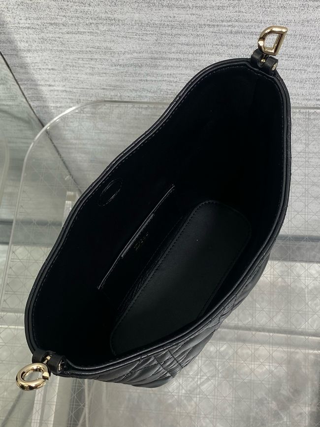 Mini Dior Toujours Hobo Bag Cannage Lambskin M2868O black Mini Dior Toujours Hobo Bag Cannage Lambskin M2868O black