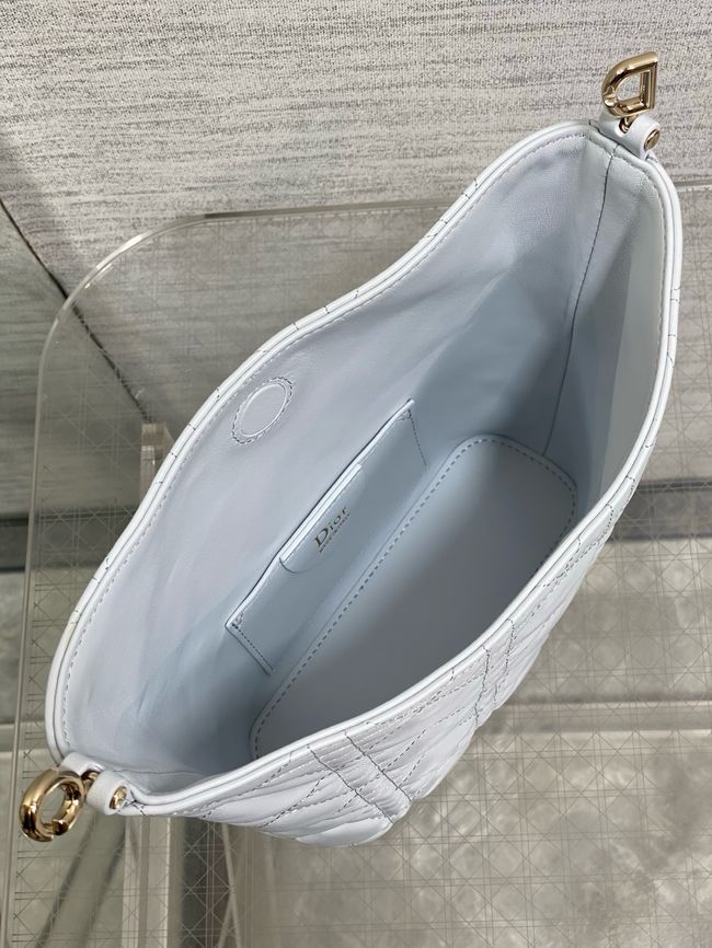 Mini Dior Toujours Hobo Bag Cannage Lambskin M2868O ice blue Mini Dior Toujours Hobo Bag Cannage Lambskin M2868O ice blue