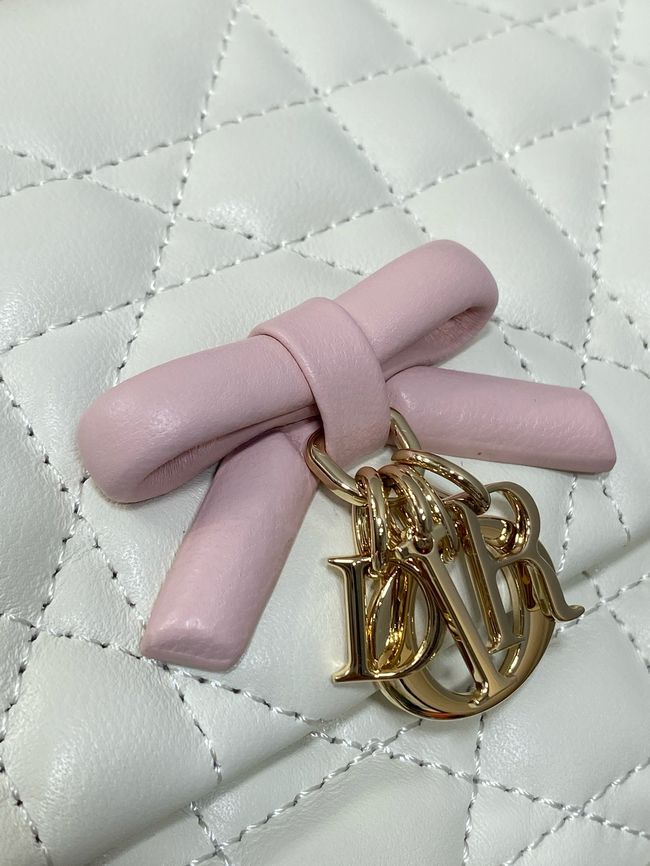 My Dior Mini Bag Cannage patent leather S0985PU white&PINK My Dior Mini Bag Cannage patent leather S0985PU white&PINK