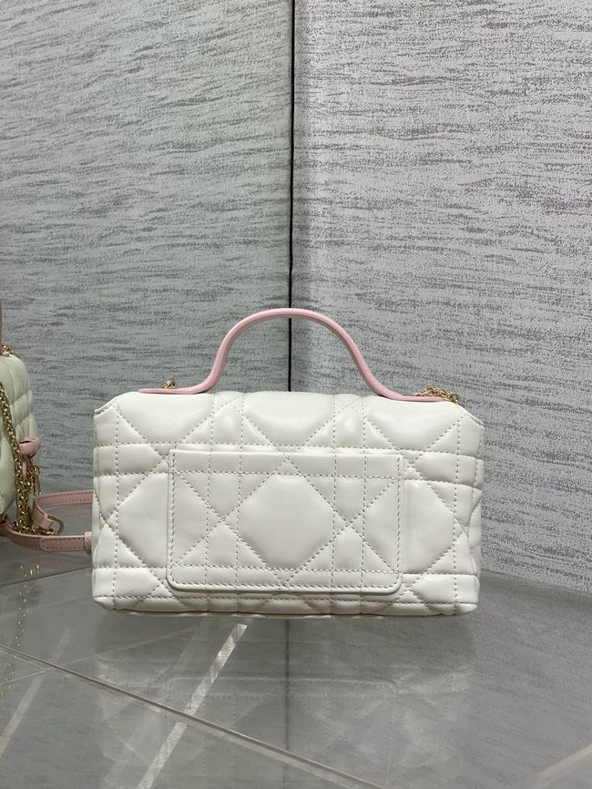 My Dior Mini Bag Cannage patent leather S0985PU white&PINK My Dior Mini Bag Cannage patent leather S0985PU white&PINK