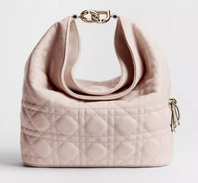Small Dior Toujours Hobo Bag Cannage Lambskin M2867O Ballet Pink