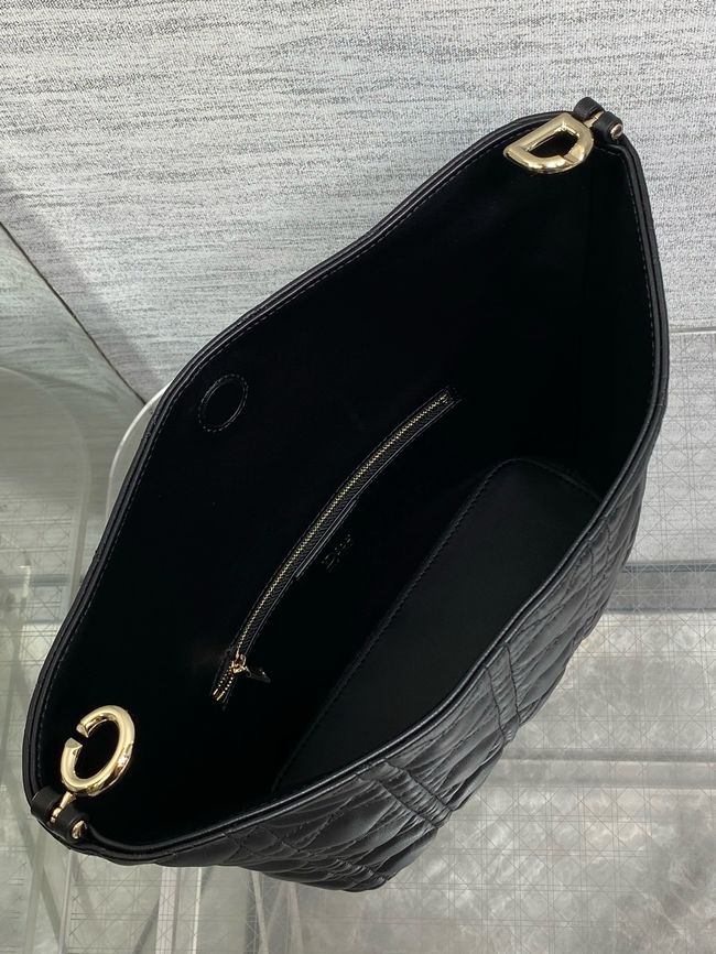 Small Dior Toujours Hobo Bag Cannage Lambskin M2867O black