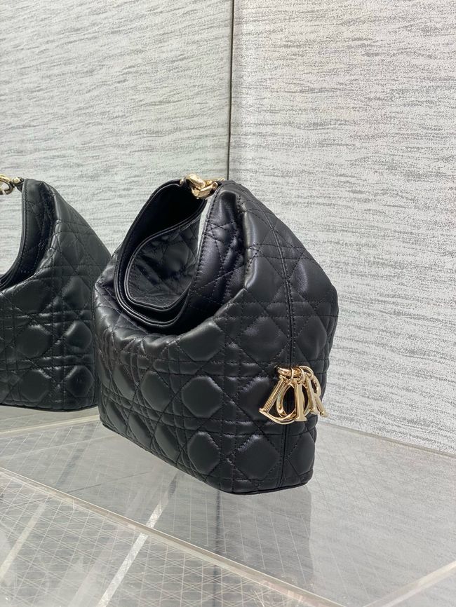 Small Dior Toujours Hobo Bag Cannage Lambskin M2867O black