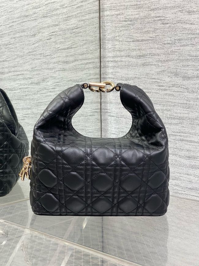 Small Dior Toujours Hobo Bag Cannage Lambskin M2867O black