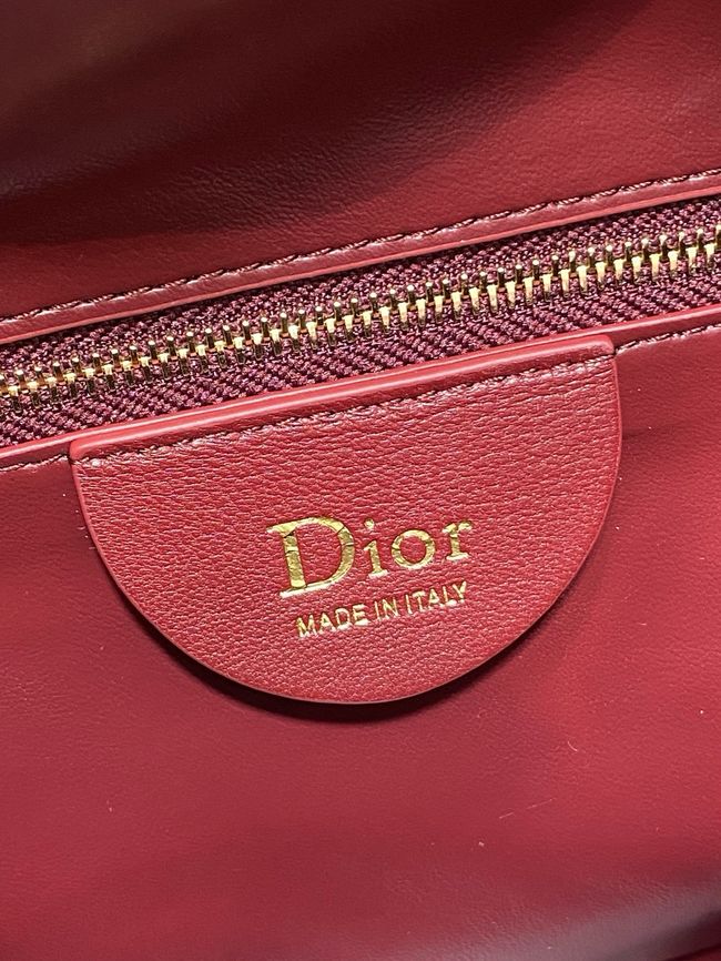 Dior Calfskin Medium Tote Bag 67534 burgundy Dior Calfskin Medium Tote Bag 67534 burgundy