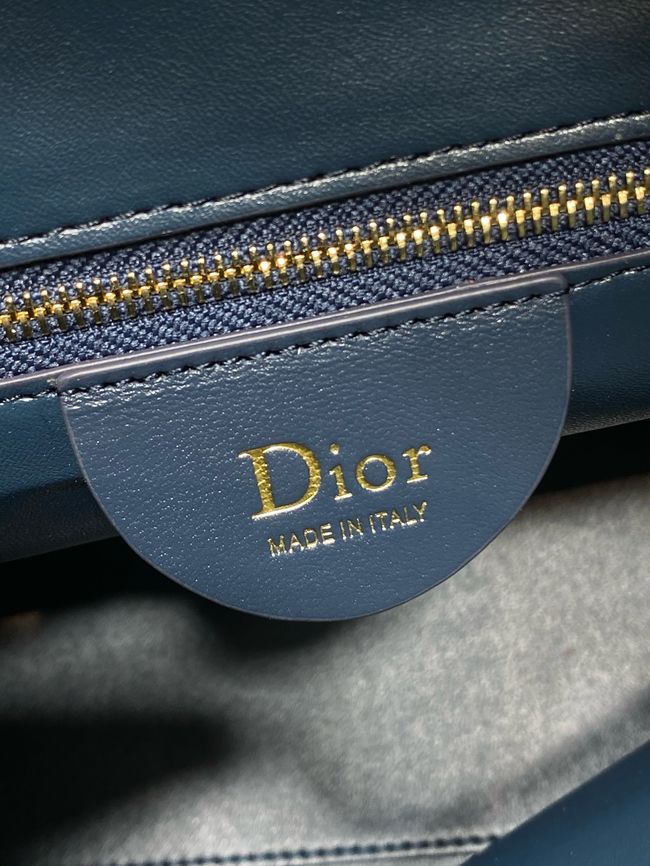 Dior Calfskin Medium Tote Bag 67534 dark blue Dior Calfskin Medium Tote Bag 67534 dark blue
